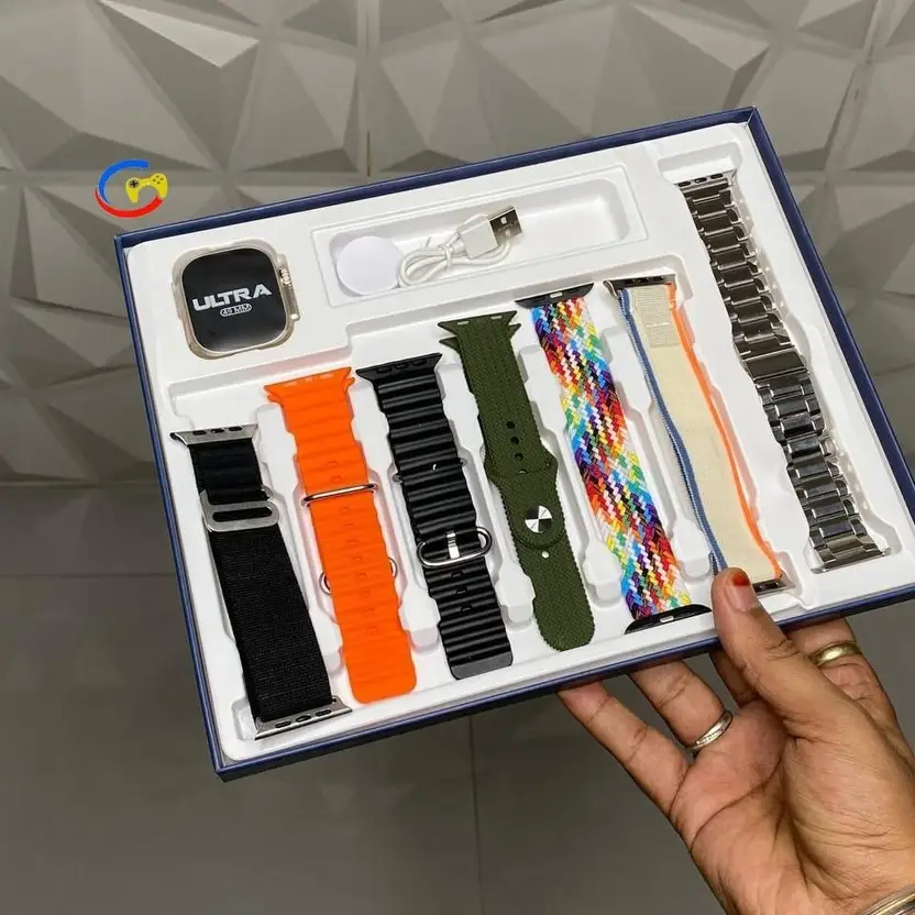 Ultra 2 Smart Watch Bluetooth Calling,7 Interchangeable Straps,Wireless Charger Smartwatch (Black, Blue, Orange, Multi Strap, 1.52 inch)