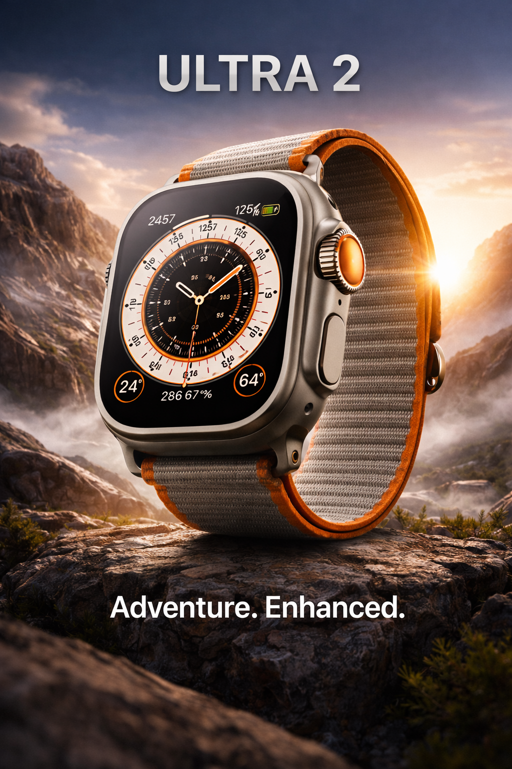 Ultra 2 Smart Watch Bluetooth Calling,7 Interchangeable Straps,Wireless Charger Smartwatch (Black, Blue, Orange, Multi Strap, 1.52 inch)