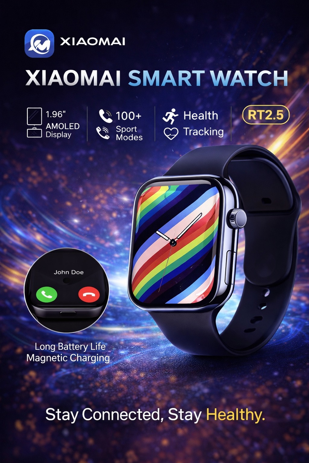 Xiaomi Smart Watch – Stylish Design with Fitness & Health Tracking