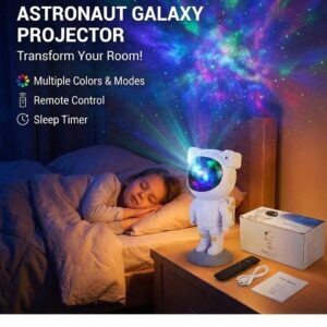 Astronaut Starry Night Projector – Galaxy Light Projector with Remote & Timer