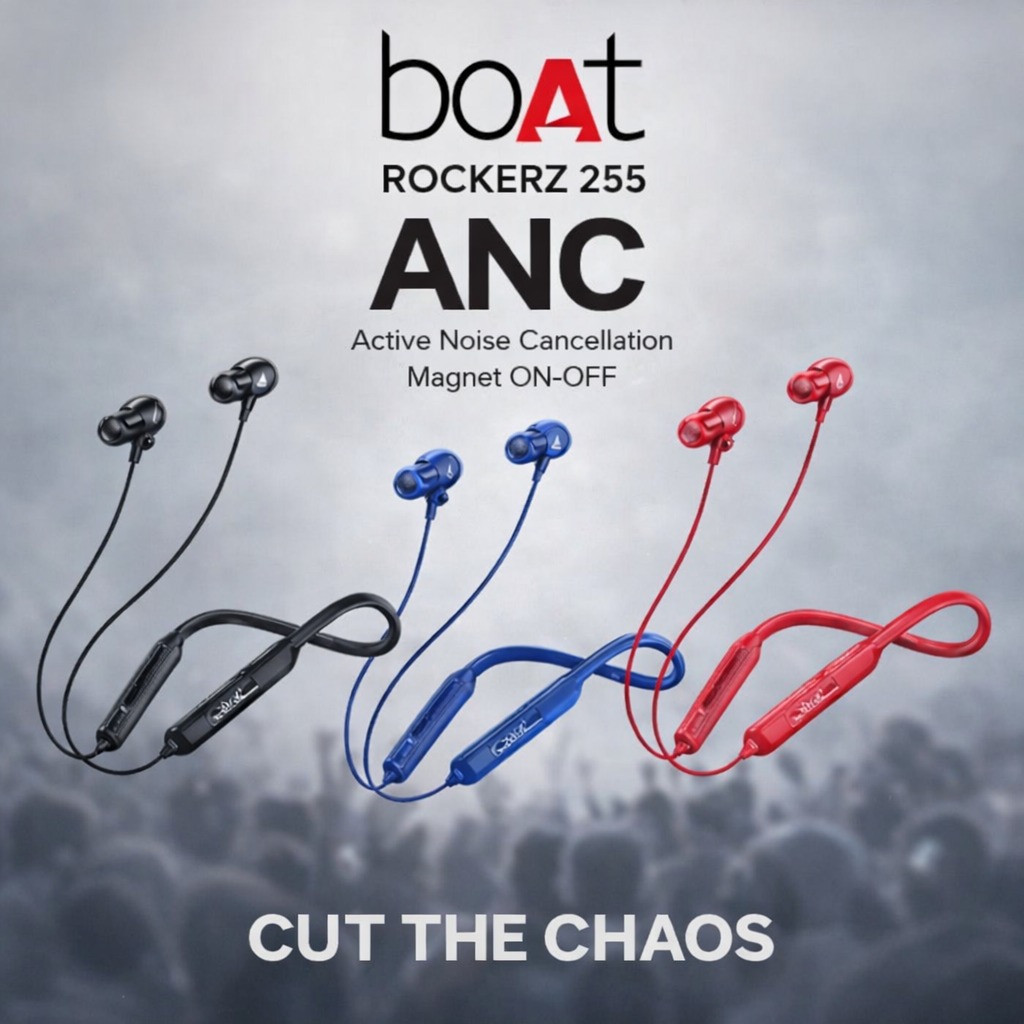 boAt Rockerz 255 ANC – Wireless Neckband with Active Noise Cancellation