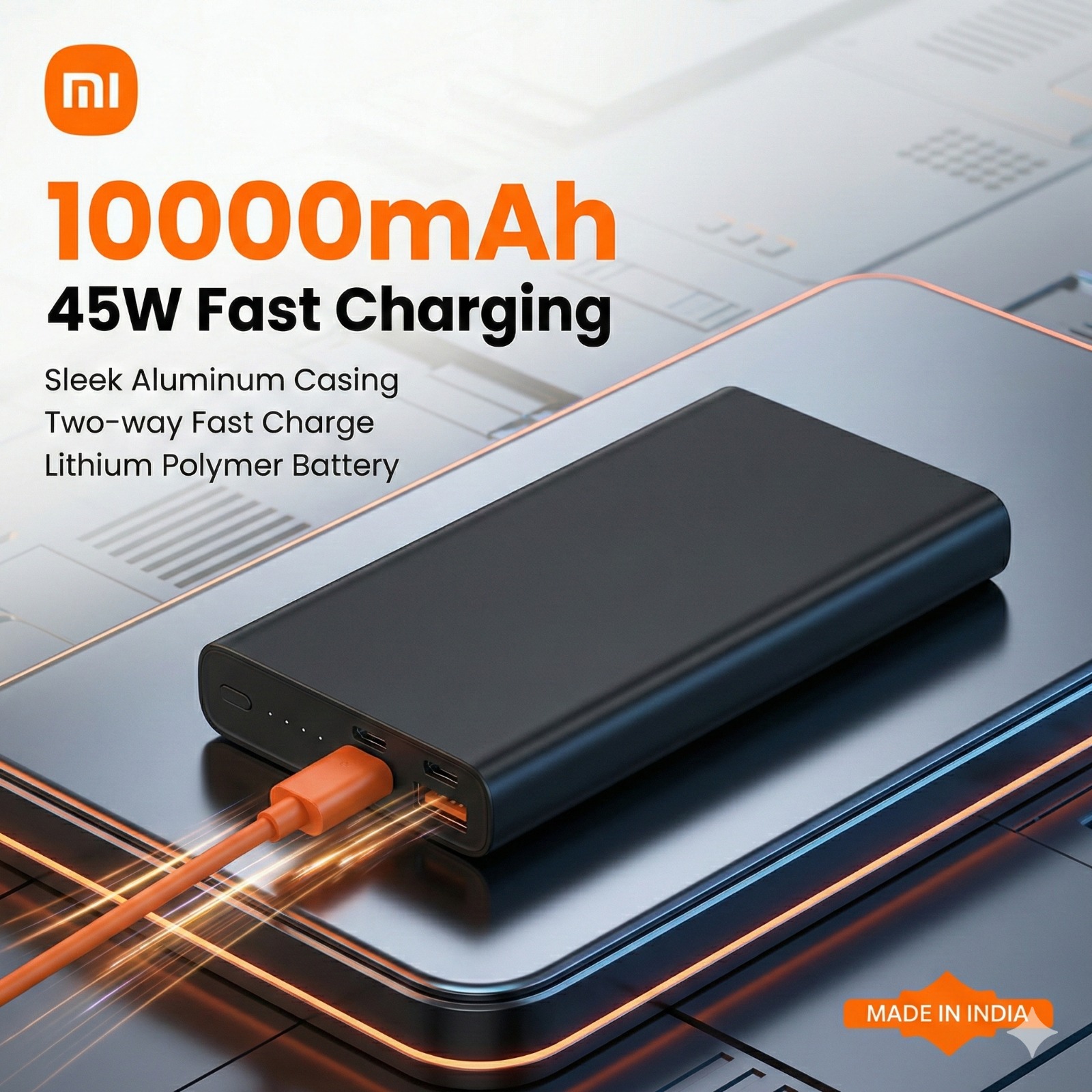 Mi Power Bank 3i 10000mAh – 45W Fast Charging with Sleek Aluminum Body