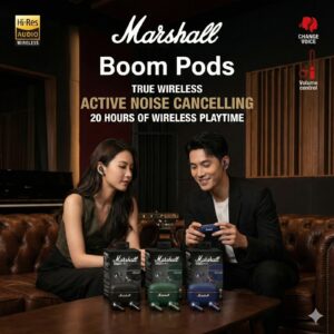 Marshall Boom Pods ANC – True Wireless Earbuds with Active Noise Cancellation & Hi-Res Audio