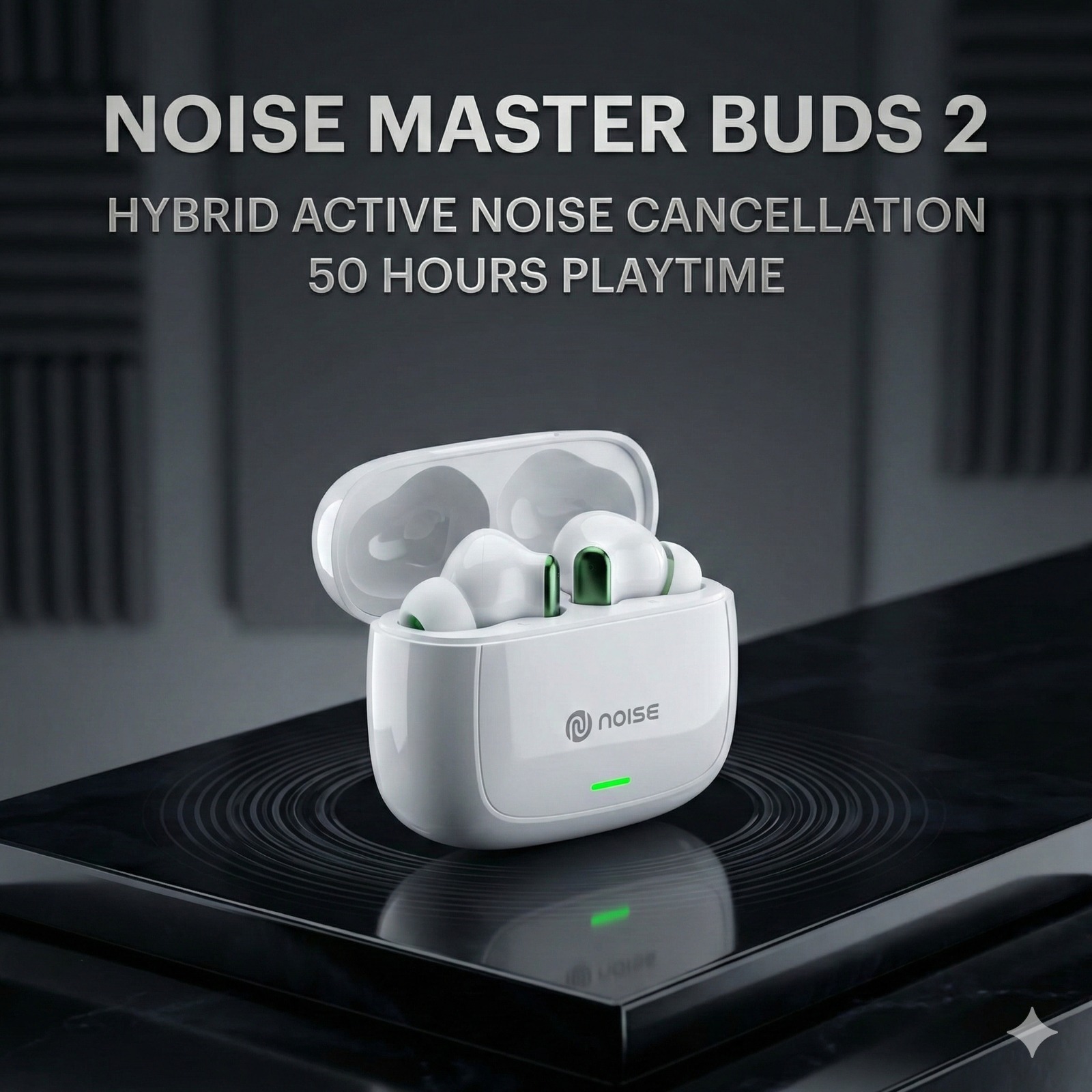 Noise Master Buds 2 – Truly Wireless Earbuds with Hybrid Active Noise Cancellation & 50H Playtime