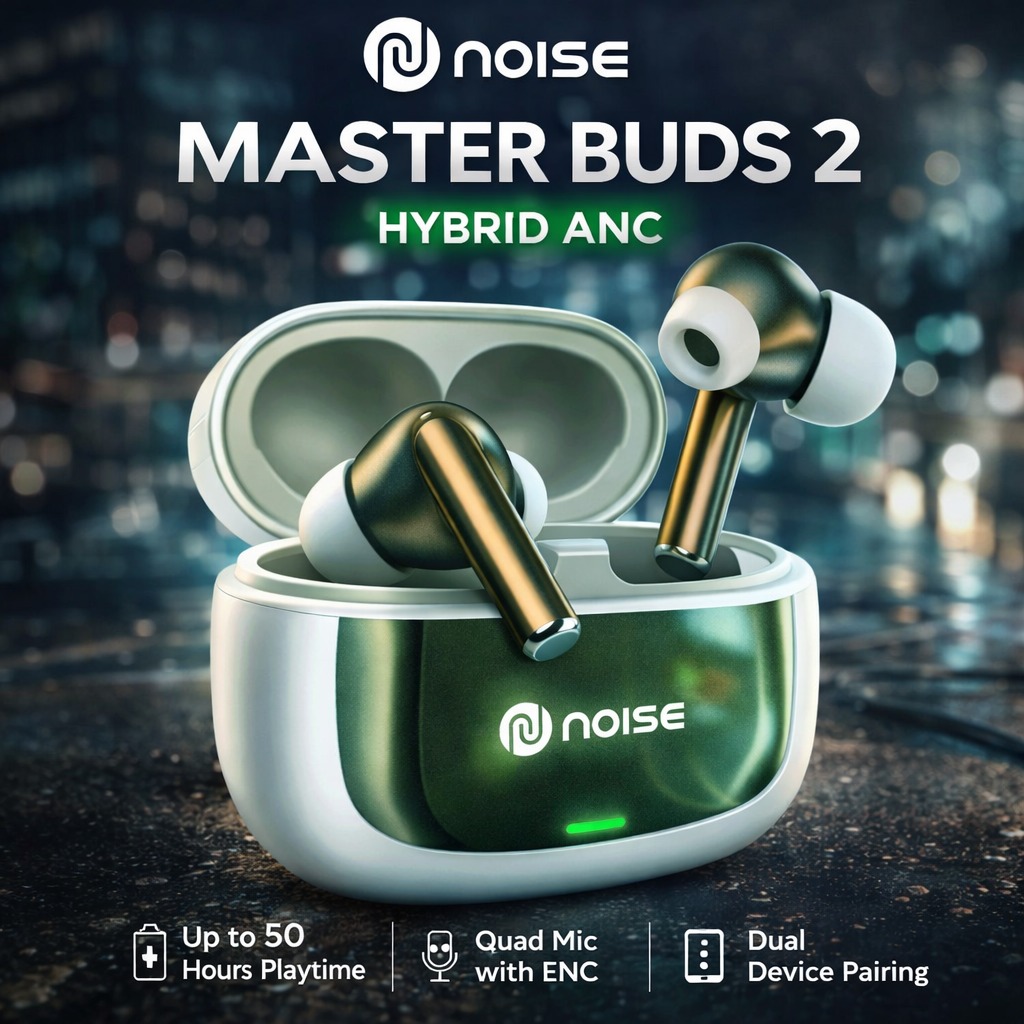 Noise Master Buds 2 – Truly Wireless Earbuds with Hybrid Active Noise Cancellation & 50H Playtime