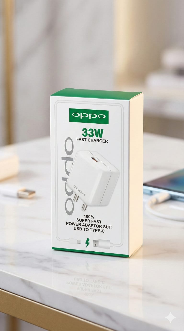 OPPO 33W SuperVOOC Fast Charger | Rapid Charging Adapter with USB Cable