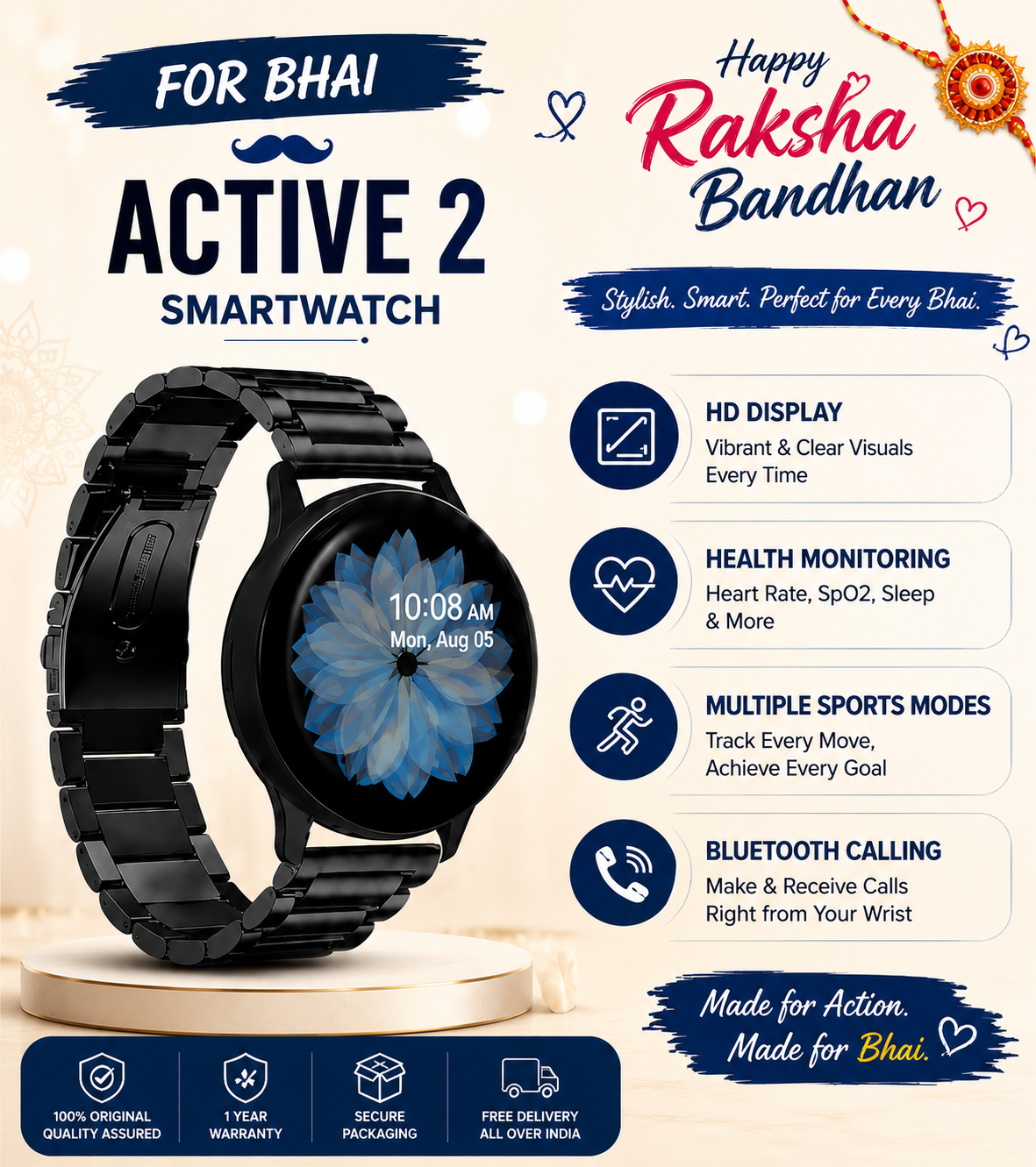 Raksha Bandhan Combo – Active 2 & Generation 9 Smartwatches | Gift for Bhai & Behen